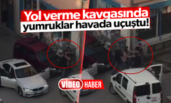 Yol verme kavgasında yumruklar havada uçuştu!