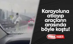 Beylikdüzü E-5’te seyir halindeki araçların arasında böyle koştu