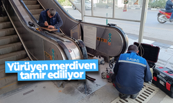 Manisa Büyükşehir Belediyesi yürüyen merdiveni onarıyor