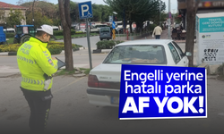 Engelli yerine hatalı park edenler affedilmedi