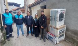 Soma’da evi yanan aileye büyükşehir moral oldu