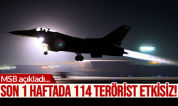 MSB: Son 1 haftada 114 terörist etkisiz