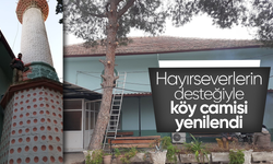 Hayırseverler destek verdi köy camisi yenilendi