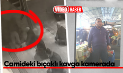 Manisa'da camideki bıçaklı kavga kamerada