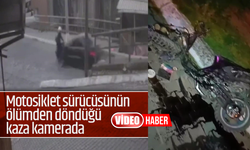 İzmir’de motosiklet sürücüsünün ölümden döndüğü kaza kamerada