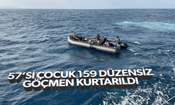 57’si çocuk 159 düzensiz göçmen kurtarıldı