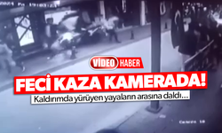 Motosikletin kaldırımda yürüyenlerin arasına daldığı anlar kamerada