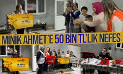 Minik Ahmet’e 50 bin TL ihtiyaç çeki