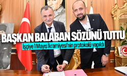 Başkan Balaban işçiye verdiği 1 mayıs ikramiyesi sözünü tutuyor