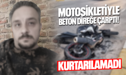 Motosikletle beton direğe çarptı!