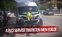 4 işçi servisi trafikten men edildi