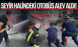 Seyir halinde yanan halk otobüsü paniğe neden oldu