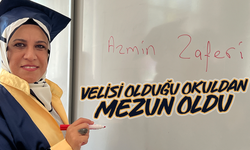 Velisi olduğu okuldan mezun oldu