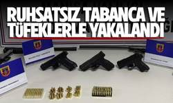 Ruhsatsız tabanca ve tüfeklerle yakalandı