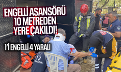 Engelli asansörü 10 metreden zemine çakıldı... 1’i engelli kişi 4 yaralandı