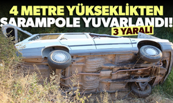 Otomobil şarampole yuvarlandı! 3 yaralı...