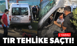 Tırla çarpışan araçta iki kişi yaralandı!