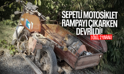 Sepetli motosiklet rampayı çıkarken devrildi... 1 ölü, 2 yaralı