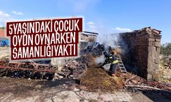 5 yaşındaki çocuk oyun oynarken samanlığı yaktı