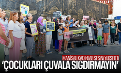 Manisalı kadınlardan ‘Çocukları çuvala sığdırmayın’ çağrısı