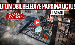 Otomobil belediye parkına uçtu..! 1 yaralı