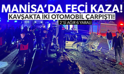 Kavşakta iki otomobil çarpıştı: 2’si ağır 6 yaralı