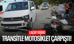 Transitle çarpışan motosikletin sürücüsü ağır yaralandı