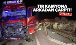 Tır kamyona arkadan çarptı... 2 yaralı