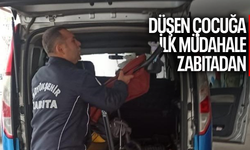 Düşen çocuğa ilk müdahaleyi zabıta yaptı...