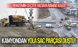 FACİAYA RAMAK KALDI... KAMYONDAN YOLA SAC PARÇASI DÜŞTÜ!