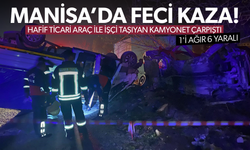 Hafif ticari araç ile işçi taşıyan kamyonet çarpıştı! 1'i ağır 6 yaralı