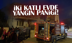 İki katlı evde yangın paniği