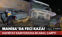 Manisa'da feci kaza! Hafriyat kamyonuna iki araç çarptı... 1 ölü, 4 yaralı