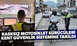 Kasksız motosiklet sürücüleri kent güvenlik sistemine takıldı