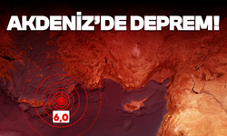 Akdeniz'de 6.0 büyüklüğünde deprem