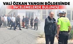 Vali Özkan yangın bölgesinde incelemelerde bulundu