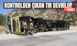 Kontrolden çıkan tır devrildi! 1 yaralı