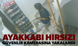 Ayakkabı hırsızı güvenlik kamerasına takıldı!