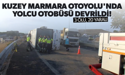 Kuzey Marmara Otoyolu'nda yolcu otobüsü devrildi: 3 ölü, 20 yaralı