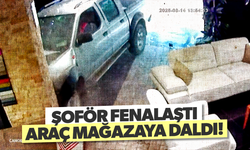 Şoförün tansiyonu düştü, araç önündeki araca çarpıp mağazaya daldı