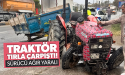 Manisa’da tır ile traktör çarpıştı: Yaşlı sürücü ağır yaralı