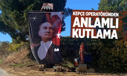 Kepçe operatöründen anlamlı kutlama