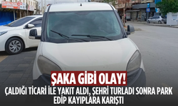 Çaldığı araçla yakıt alıp turladı