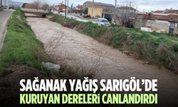 Sağanak yağış Sarıgöl'de kuruyan dereleri canlandırdı