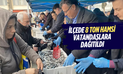 İlçede 8 ton hamsi vatandaşlara dağıtıldı