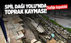Spil Dağı Yolu Trafiğe Kapatıldı! Ağlayan Kaya Mevkiinde Zemin Çökmesi