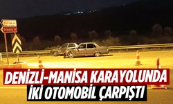 Denizli-Manisa karayolunda iki otomobil çarpıştı: 1 yaralı