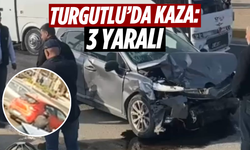 Turgutlu'da 3 kişinin yaralandığı kaza anı kamerada