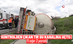 Kontrolden çıkan tır su kanalına uçtu: 1'i ağır 3 yaralı
