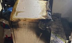 Manisa'da çamaşır makinesinden çıkan yangın paniğe neden oldu